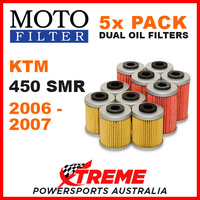 5 PACK MOTO MX OIL FILTERS KTM 450SMR 4T 450 SMR 4 STROKE 2006-2007 SUPERMOTO