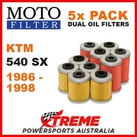 5 PACK MOTO MX OIL FILTERS KTM 540SX 540 SX 4T 4 STROKE 1986-1998 MOTOCROSS