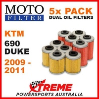 5 PACK MOTO MX OIL FILTERS KTM 690 DUKE 690DUKE 690cc 2009-2011 MOTORCYCLE
