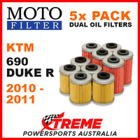 5 PACK MOTO MX OIL FILTERS KTM 690 DUKE R 690R DUKE 690cc 2010-2011 MOTORCYCLE