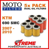 5 PACK MOTO MX OIL FILTERS KTM 690 SMC 690cc 2007-2010 SUPERMOTO DIRT BIKE