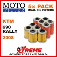 5 PACK MOTO MX OIL FILTERS KTM 690 RALLY 690cc 2008 TRAIL OFF ROAD DIRT BIKE