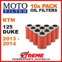 10 PACK MOTO MX OIL FILTERS KTM 125 DUKE 125DUKE 2013-2014 MOTORCYCLE SPORTBIKE