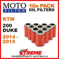 10 PACK MOTO MX OIL FILTERS KTM 200 DUKE 200DUKE 2014-2015 MOTORCYCLE SPORTBIKE