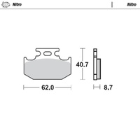 Moto-Master Honda XR600R 1988-1992 Nitro Sintered Hard Front Brake Pad 092221