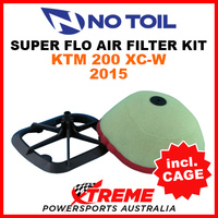 No Toil KTM 200XC-W 200 XC-W 2015 Super Flo Kit Air Filter with Cage