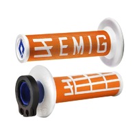 ODI MX V2 EMIG Lock-On Grips Orange/White 2/4-Stroke