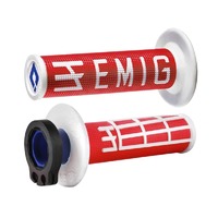 ODI MX Emig V2 Lock-On Throttle Grips Red/White 2&4-Stroke Motocross Dirtbike