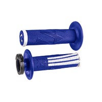 ODI MX EMIG PRO Lock-On Throttle Grips Blue/White 2/4-Stroke Motocross Dirt Bike
