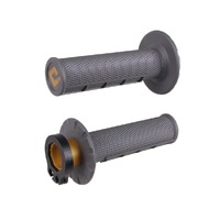 ODI MX Half Waffle Lock-On Throttle Grips Graphite Dark Grey 2/4-Stroke Motocross