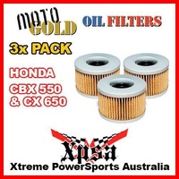 3 PACK MOTO GOLD OIL FILTER HONDA CBX 550 CBX 550 CX 650 CX650 OF1 KN111