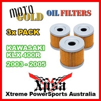 3 PACK MOTO GOLD OIL FILTERS KAWASAKI KLX 400R KLX400R 2003-2005 OF12 KN139 MX