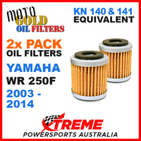 2 PACK YAMAHA WR250F WRF250 2003-2014 MOTO GOLD MX OIL FILTER KN 140 141 OF13