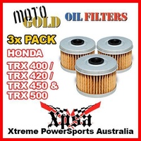 3 PACK MOTO GOLD OIL FILTERS HONDA TRX 400 420 450 500 TRX400 TRX450 OF3 KN113