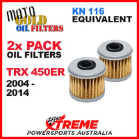 2 PACK MOTO GOLD OIL FILTERS HONDA TRX 450ER TRX450ER 2004-2014 ATV FARM KN 116