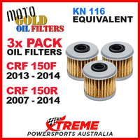 3 PACK MOTO GOLD OIL FILTERS CRF 150F CRF150F 13-14 CRF150R 150R 07-14 OF4 KN116