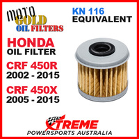 MOTO GOLD MX OIL FILTER HONDA CRF 450R 2002-2015 CRF 450X 2005-2015 OF4 KN 116