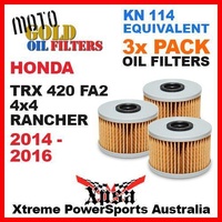 3 PACK MOTO GOLD OIL FILTER HONDA TRX420 FA2 4x4 FOURTRAX RANCHER 2014-2016 ATV