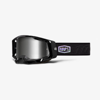 100 Percent RACECRAFT2 MX MTB Topo Black Adult Goggles w/ Silver Iridium Lens