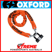 Oxford Security 1.5m Orange HD Heavy Duty Chain & Padlock MX Motorcycle Bike