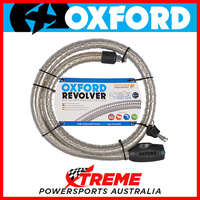 Oxford Security 1.4m x 25mm Silver Revolver Armoured Cable Lock MX Motorcycle