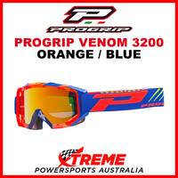 Adult ProGrip Venom 3200 Motocross Goggles Orange Blue No Fog Lens 3200AAF
