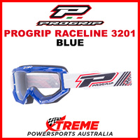Adult ProGrip Raceline 3201 Motocross Goggles Blue Clear No Fog Lens 3201B