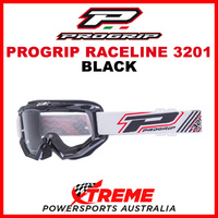Adult ProGrip Raceline 3201 Motocross Goggles Black Clear No Fog Lens 3201BL