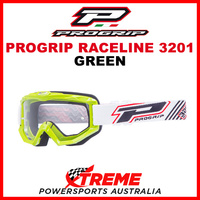 Adult ProGrip Raceline 3201 Motocross Goggles Green Clear No Fog Lens 3201G