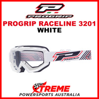 Adult ProGrip Raceline 3201 Motocross Goggles White Clear No Fog Lens 3201W