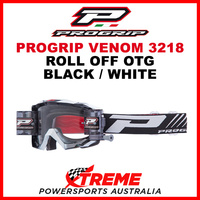 Adult ProGrip MX Venom 3218 OTG Roll Off Goggles Black White No Fog Lens 3218NBF