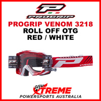 Adult ProGrip MX Venom 3218 OTG Roll Off Goggles Red White No Fog Lens 3218RBF