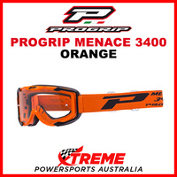 Adult ProGrip Menace 3400 Motocross Goggles Orange Clear No Fog Lens 3400O