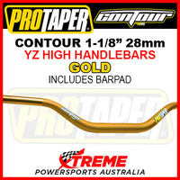 ProTaper 027968 Contour Handlebar Oversize 1-1/8" Fat Bars YZ High Bend Gold