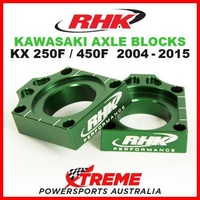 RHK MX AXLE BLOCK KIT GREEN KAWASAKI KXF 250 450 KX250F KX450F 2004-2015 MOTO