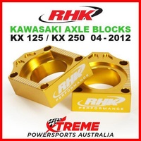 RHK MX AXLE BLOCK KIT GOLD KAWASAKI KX 125 250 KX125 KX250 2004-2012 MOTO BIKE