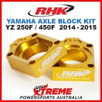 RHK MX AXLE BLOCK KIT GOLD YAMAHA YZ 250F 450F YZ250F YZ450F 2014-2015 DIRT BIKE