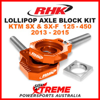 RHK MX LOLLIPOP AXLE BLOCK KIT ORANGE KTM SX SXF 125 250 350 450 2013-2015 MOTO
