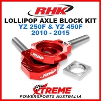 RHK MX LOLLIPOP AXLE BLOCK KIT RED YAMAHA YZ250F YZ450F YZ 250F 450 2010-2015