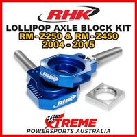 RHK MX LOLLIPOP AXLE BLOCK KIT BLUE For Suzuki RMZ250 RMZ450 RM Z250 Z450 2004-2015