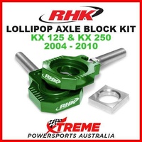 RHK MX LOLLIPOP AXLE BLOCK KIT GREEN KAWASAKI KX125 KX250 KX 125 250 2004-2010