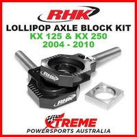RHK MX LOLLIPOP AXLE BLOCK KIT BLACK KAWASAKI KX125 KX250 KX 125 250 2004-2010