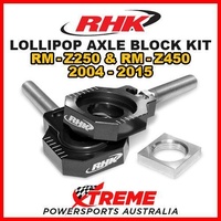 RHK MX LOLLIPOP AXLE BLOCK KIT BLACK For Suzuki RMZ250 RMZ450 RM Z250 Z450 2004-2015