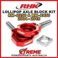 RHK MX LOLLIPOP AXLE BLOCK KIT RED For Suzuki RMZ250 RMZ450 RM Z250 Z450 04-2015