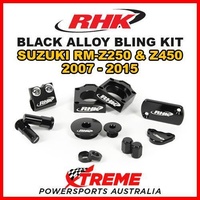 RHK MX BLACK ALLOY BLING KIT For Suzuki RMZ 250 450 RM Z250 Z450 2007-2015 DIRTBIKE