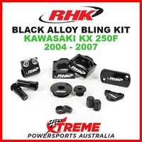 RHK MX BLACK ALLOY BLING KIT KAWASAKI KX250F KX 250F KXF250 2004-2007 DIRT BIKE