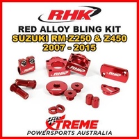 RHK MX RED ALLOY BLING KIT For Suzuki RMZ 250 450 RM Z250 Z450 2007-2015 DIRT BIKE