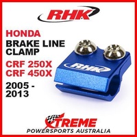RHK MX BLUE BRAKE LINE CLAMP HONDA CRF250X CRF450X CRF 250X 450X 2005-2013 MOTO
