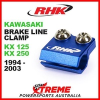 RHK MX BLUE BRAKE LINE CLAMP KAWASAKI KX125 KX250 KX 125 250 1994-2003 DIRT BIKE