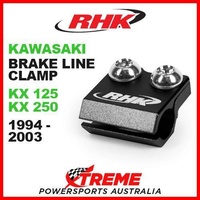 RHK MX BLACK BRAKE LINE CLAMP KAWASAKI KX125 KX250 KX 125 250 1994-2003 DIRTBIKE